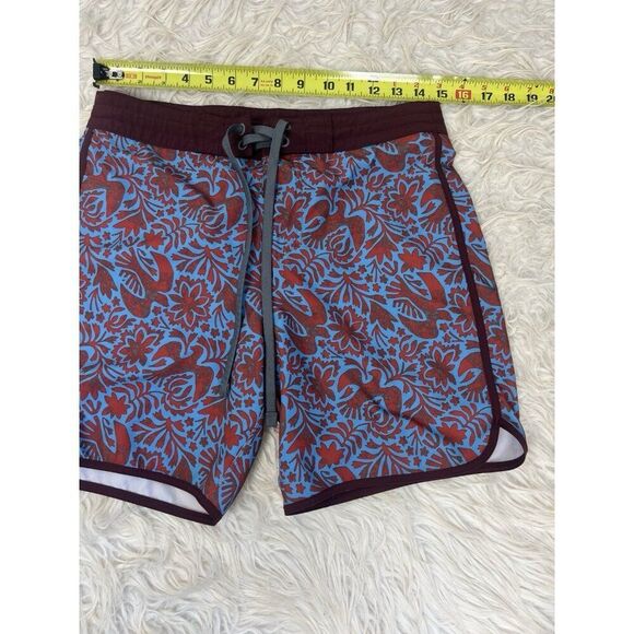 prAna Size 28 Rust Flora Fauna 8” Vintage Swim Boardshort Swimming Trunks Q3-9 - Picture 5 of 12
